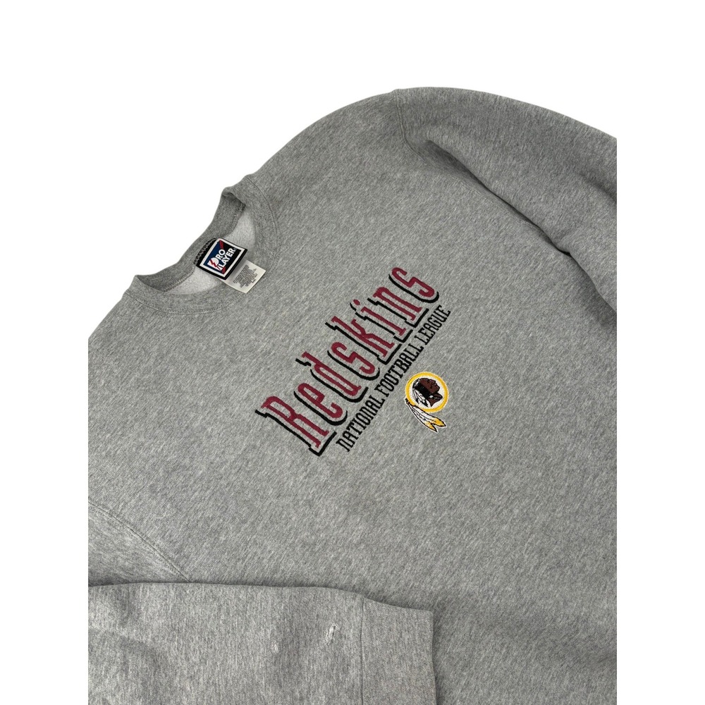 Pro‎ Player Washington Redskins Mens Large Sweatshirt Gray Vintage NFL Crewneck